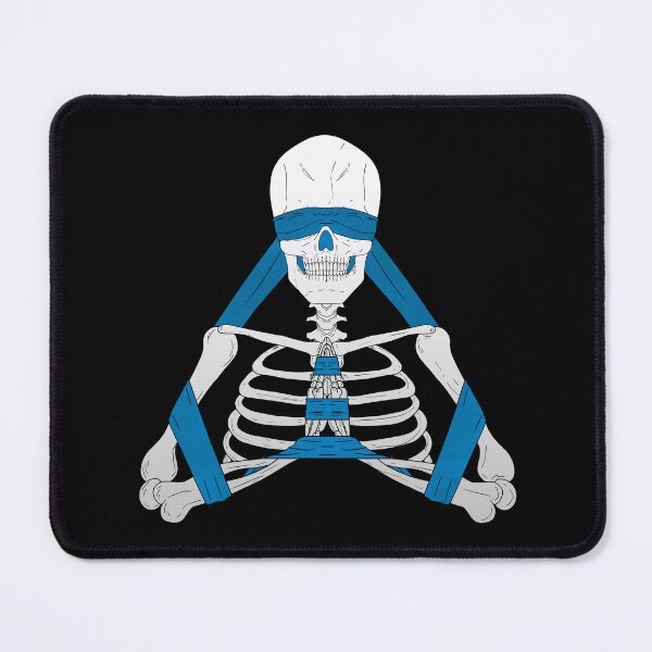 Item preview, Blindfold Ribbon Praying Skeleton Blue Ribbon designed and sold by FacundoGomez.