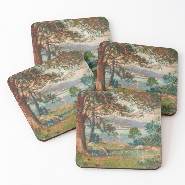 Item preview, Sheep on a River Bank in Normandy by Eugene Chigot designed and sold by tomorrowsart.
