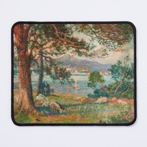 Item preview, Sheep on a River Bank in Normandy by Eugene Chigot designed and sold by tomorrowsart.