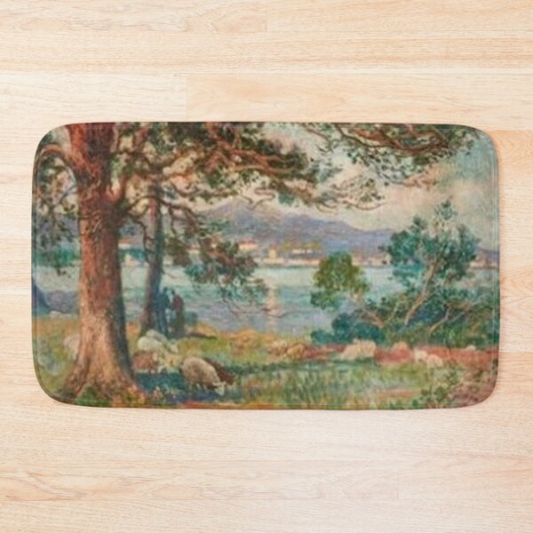 Item preview, Sheep on a River Bank in Normandy by Eugene Chigot designed and sold by tomorrowsart.