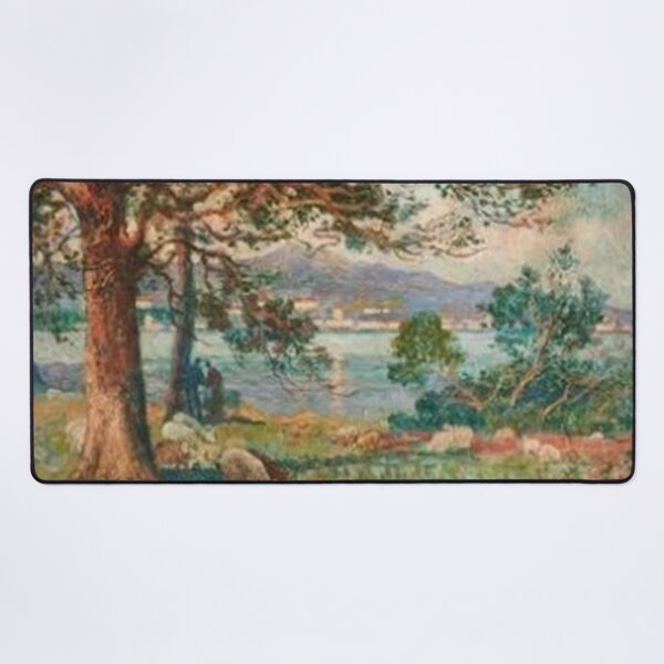 Item preview, Sheep on a River Bank in Normandy by Eugene Chigot designed and sold by tomorrowsart.