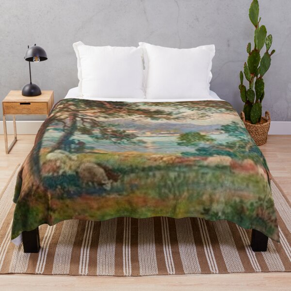 Item preview, Sheep on a River Bank in Normandy by Eugene Chigot designed and sold by tomorrowsart.