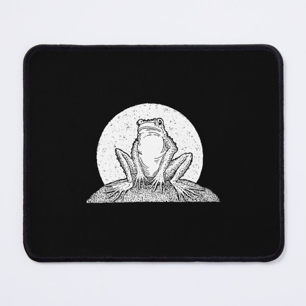 Item preview, Cute Vintage Cottagecore Frog Sitting: Grumpy Sad Toad under Full Moon, Goblincore Emo Froggy, Meadowcore Woodland Hipster Look designed and sold by MinistryOfFrogs.