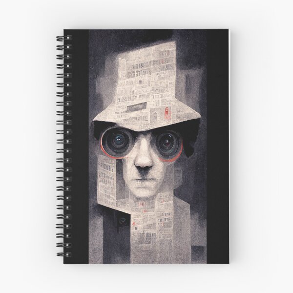 Item preview, Kafka Paranoia - Franz Kafka inspired artistic surveillance state dark painting designed and sold by V0L0S.
