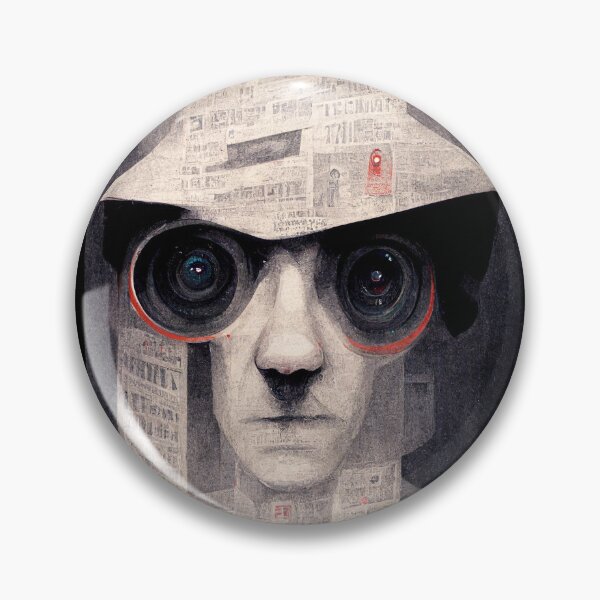 Item preview, Kafka Paranoia - Franz Kafka inspired artistic surveillance state dark painting designed and sold by V0L0S.