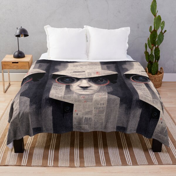 Item preview, Kafka Paranoia - Franz Kafka inspired artistic surveillance state dark painting designed and sold by V0L0S.