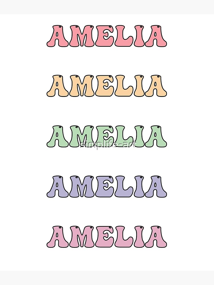 "Amelia Name Set Pack " Poster for Sale by simplifeart Redbubble