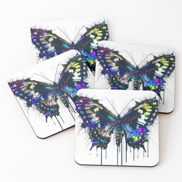 Item preview, Cyber Punk Watercolor and Oil Abstract Splatter Painted Butterfly designed and sold by nicholekoch1.
