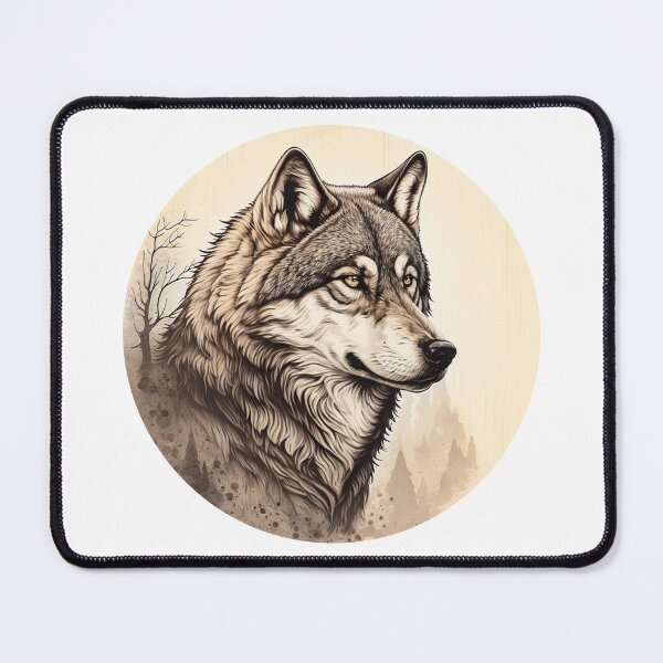 Item preview, Round Shape Wolf Illustration Sticker/T-shirt/etc Design designed and sold by krazybookz.