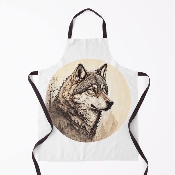 Item preview, Round Shape Wolf Illustration Sticker/T-shirt/etc Design designed and sold by krazybookz.