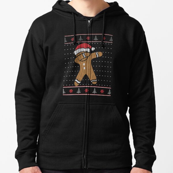 Ugly Christmas Sweater: Dabbing Gingerbread Man Zipped Hoodie