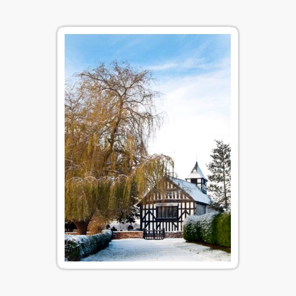 Black & White Church ~ Melverley, Shropshire Sticker