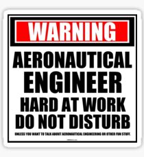 Warning Aeronautical Engineer Hard At Work Do Not Disturb Sticker
