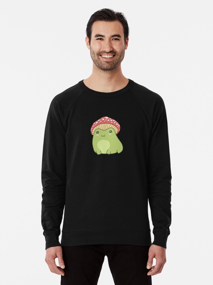 Kawaii Frog with Toadstool Mushroom Hat Cottagecore Aesthetic