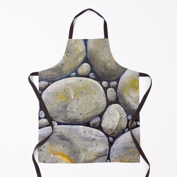 Item preview, Pebbles - small rocks- hand painted acrylics sea waves sand summer blue sky ocean calm beautiful sunny weather -Blue flowers above fire - hand painted acrylics - Megalakaki Art©️ designed and sold by Megalakaki-Art.