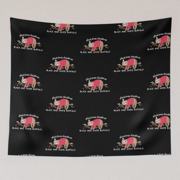 Item preview, black and white buffalo plaid bear christmas designed and sold by wear best.