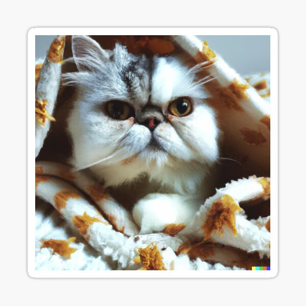 Cute Cat Canvas Print Sticker