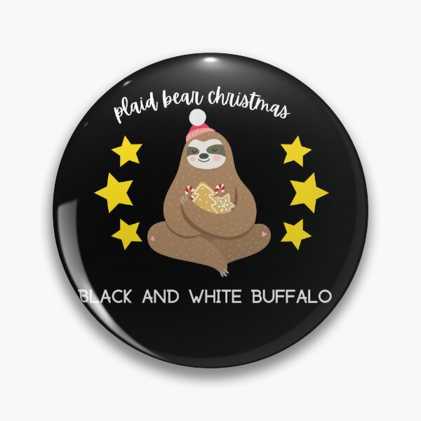 Item preview, black and white buffalo plaid bear christmas designed and sold by wear best.