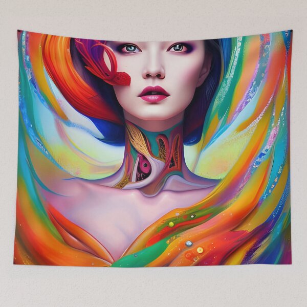 Item preview, Abstracted Impressions: Surreal Woman Portrait with Intricate Details designed and sold by artmanikin.