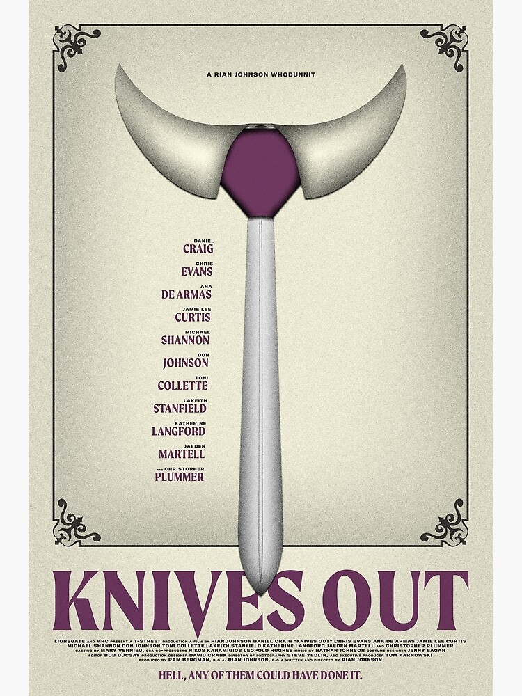 "Knives Out fan art movie poster" Poster for Sale by Dylan-Arthur ...