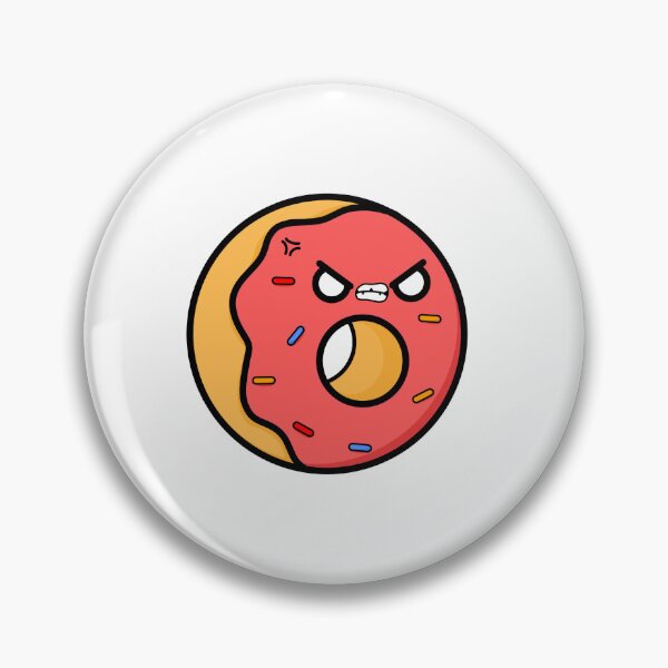 Item preview, Cute Cartoon Donut || Red Angry || Kawai designed and sold by cookingwithten.