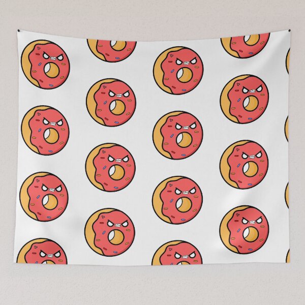 Item preview, Cute Cartoon Donut || Red Angry || Kawai designed and sold by cookingwithten.