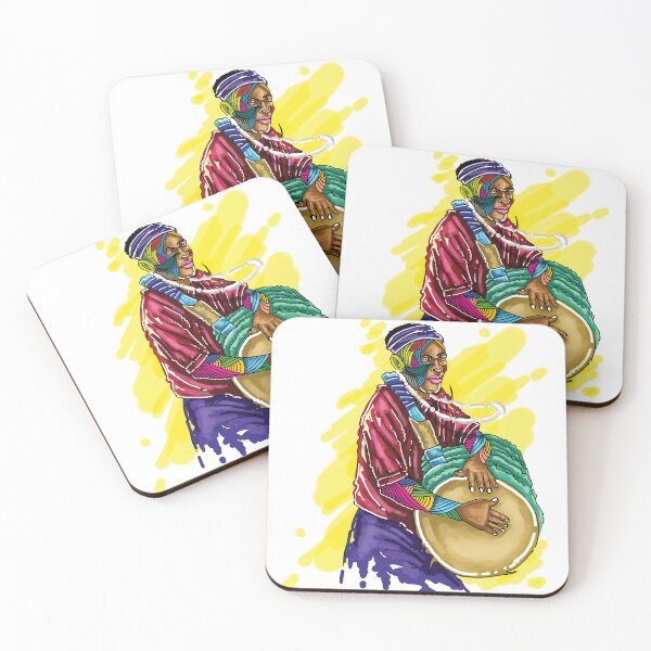Item preview, Black African Man Drumming designed and sold by Kainene.