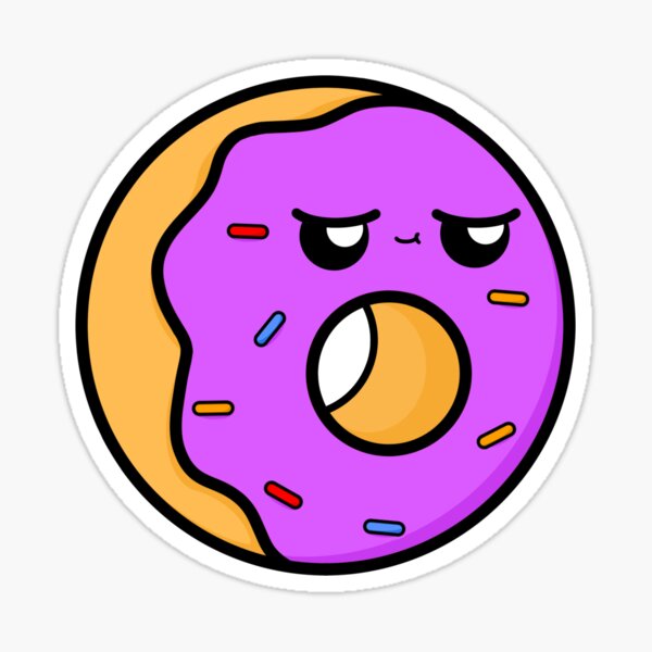 "Cute Cartoon Donut Purple Kawai" Sticker for Sale by