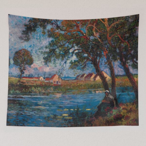 Item preview, Eugene Chigot - Au bord de l'eau designed and sold by tomorrowsart.