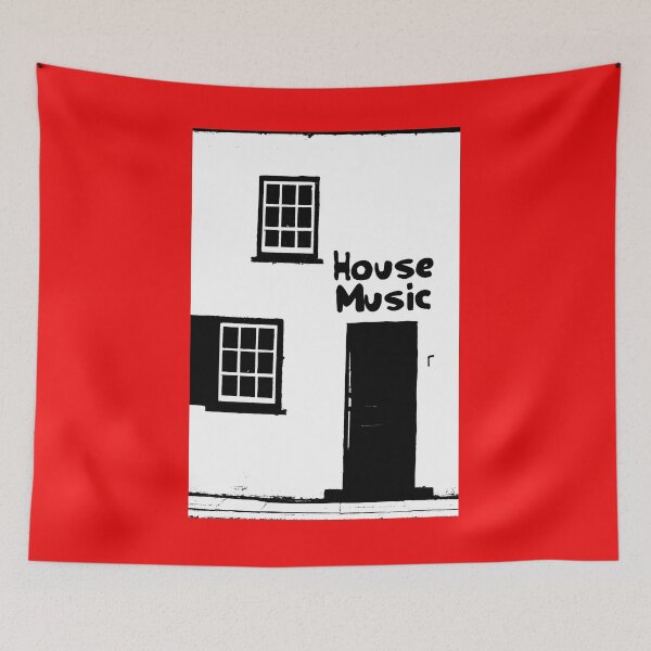 Item preview, House Music Poster Rave Party BW designed and sold by eddiebarronshop.