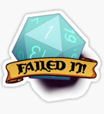 D20 Critical Failure Sticker Sticker