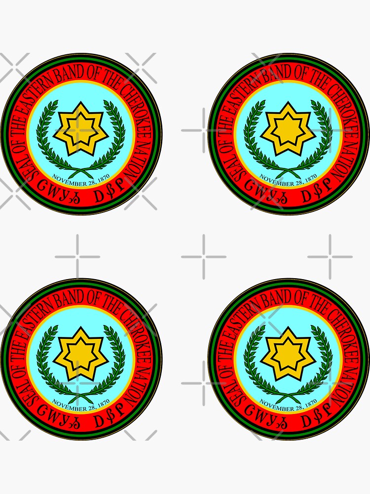 “Eastern Band CHEROKEE NATION Flag Logo Sticker Pack” Sticker for Sale