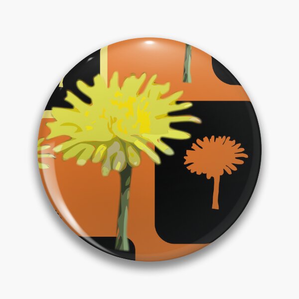 Item preview, Mod Dandelions with Black on Orange Repeat 5748 designed and sold by Art in My Loft.