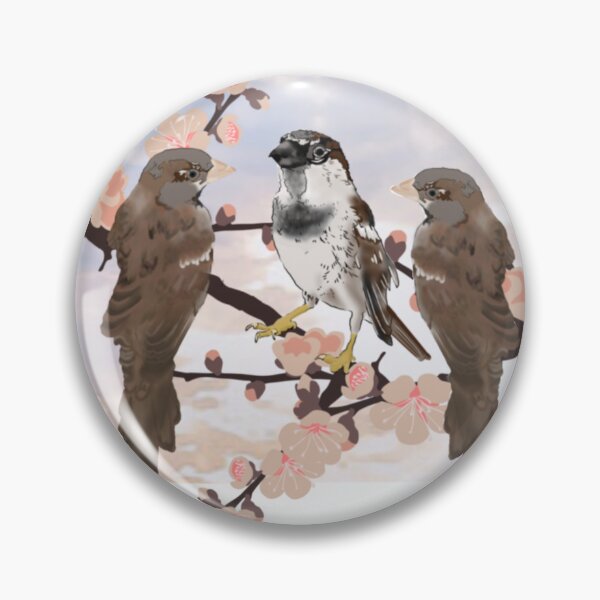 Item preview, Three sparrows sitting in the branches designed and sold by RadMomCreations.