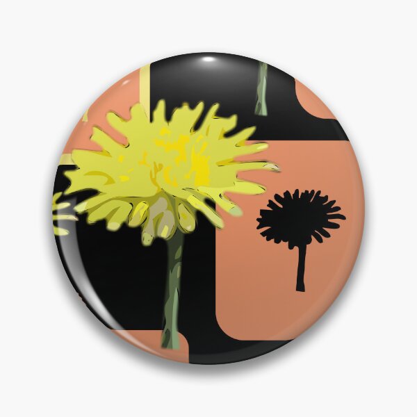 Item preview, Mod Dandelions with Soft Orange on Black Repeat 5748 designed and sold by Art in My Loft.