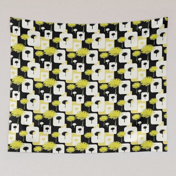 Item preview, Mod Dandelions with White on Black Repeat 5748 designed and sold by Art in My Loft.