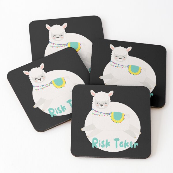 Item preview, Risk taker Kawaii funny happy white llama jumping designed and sold by Awesome 4 all.