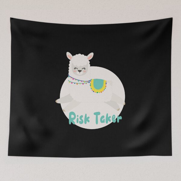 Item preview, Risk taker Kawaii funny happy white llama jumping designed and sold by Awesome 4 all.