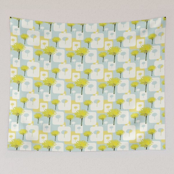 Item preview, Mod Dandelions with White on Pale Aqua Repeat 5748 designed and sold by Art in My Loft.