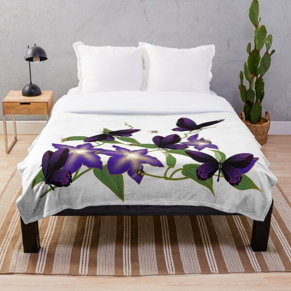 Item preview, purple butterflies and flowers. designed and sold by KimmyRob.