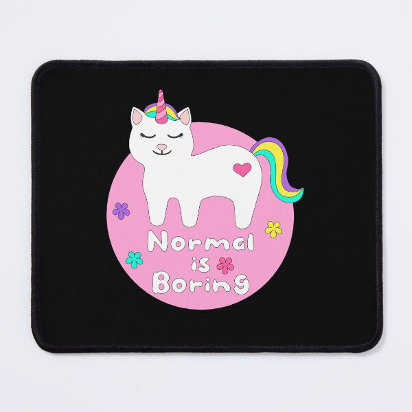 Item preview, Normal is boring Kawaii unicorn cat white & pink designed and sold by Awesome 4 all.