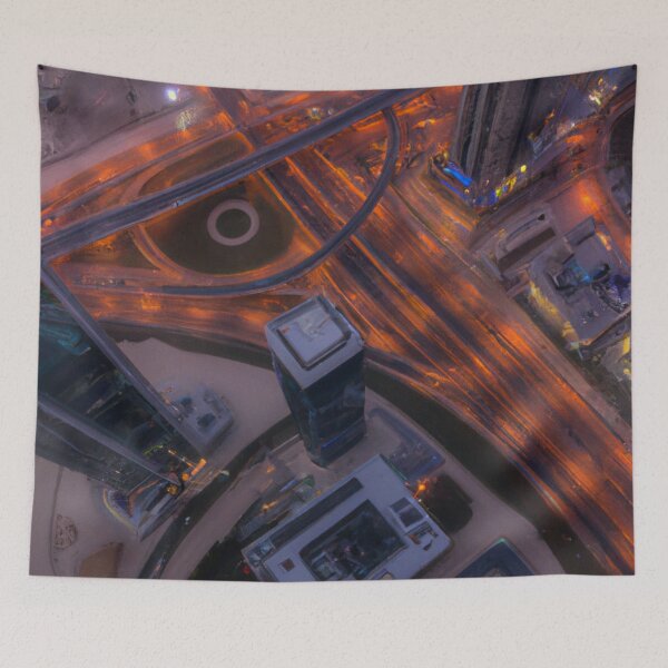 Item preview, Dubai at Night - A City in Motion with Special Flying Vehicles and Illuminated Streets - Dubai City designed and sold by WBP Mart.