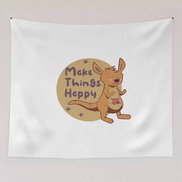 Item preview, Make things happy Kawaii funny cute kangaroo brown designed and sold by Awesome 4 all.
