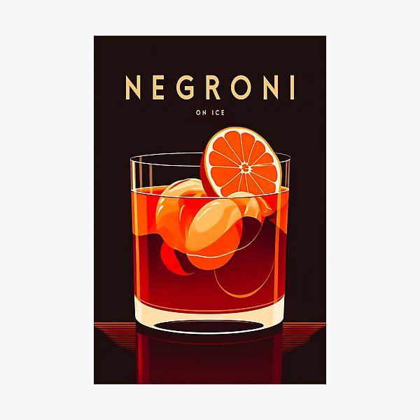 Item preview, It's cocktail time! Vintage poster of a Negroni designed and sold by Rogervdb.
