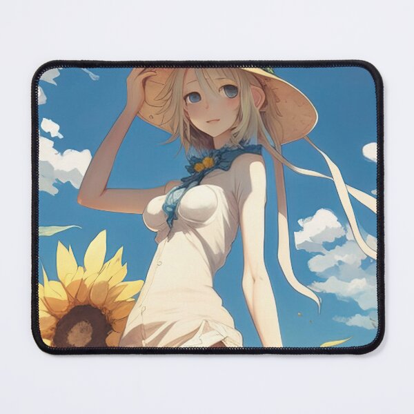Item preview, Cute anime girl in sunflower field in Summer designed and sold by RK - Shop.
