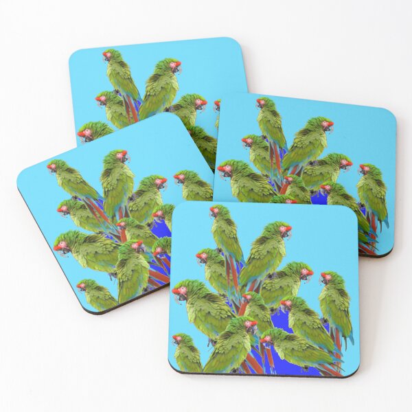 Item preview,  TROPICAL GREEN MACAWS ABSTRACT BLUE ART designed and sold by sharlesart.