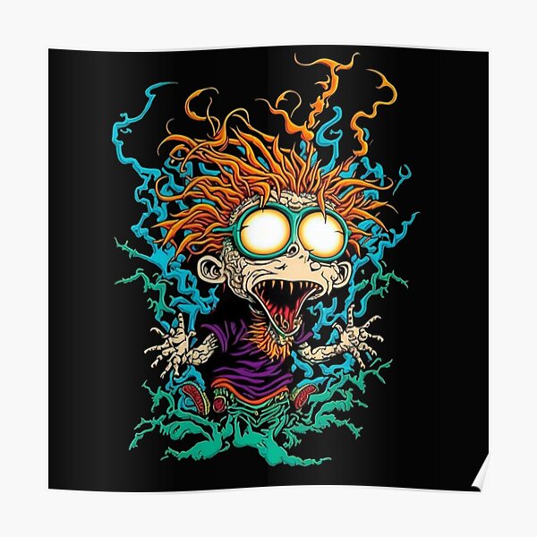 Trippy 90s Cartoon Poster For Sale By Mindtankart Redbubble