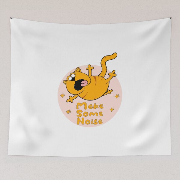 Item preview, Make some noise Kawaii Funny orange cat jumping designed and sold by Awesome 4 all.