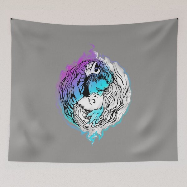 Item preview, Yin Yang Love - Purple and Blue on Light Background - Hip Hop Psychedelic Style designed and sold by SubQtaneousArt.
