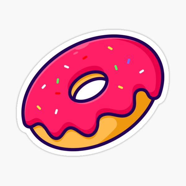 Donut Illustration - Cartoon Donut - Dripping